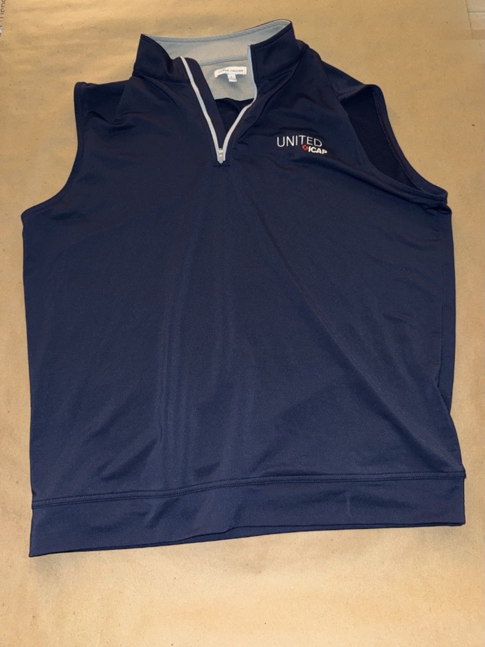 Peter Millar Galway Vest NWOT Large Blue Quarter Zip PerformanceGolf United ICAP